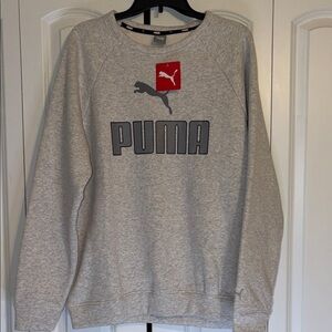 PUMA Men's Light Gray Crewneck Sweater